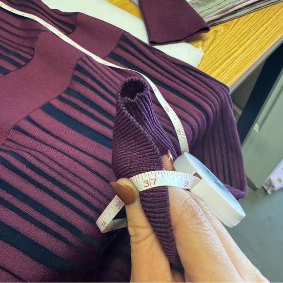 Herve Leger Paris Purple Striped Sheath long sleeve dress - Picture 10 of 11